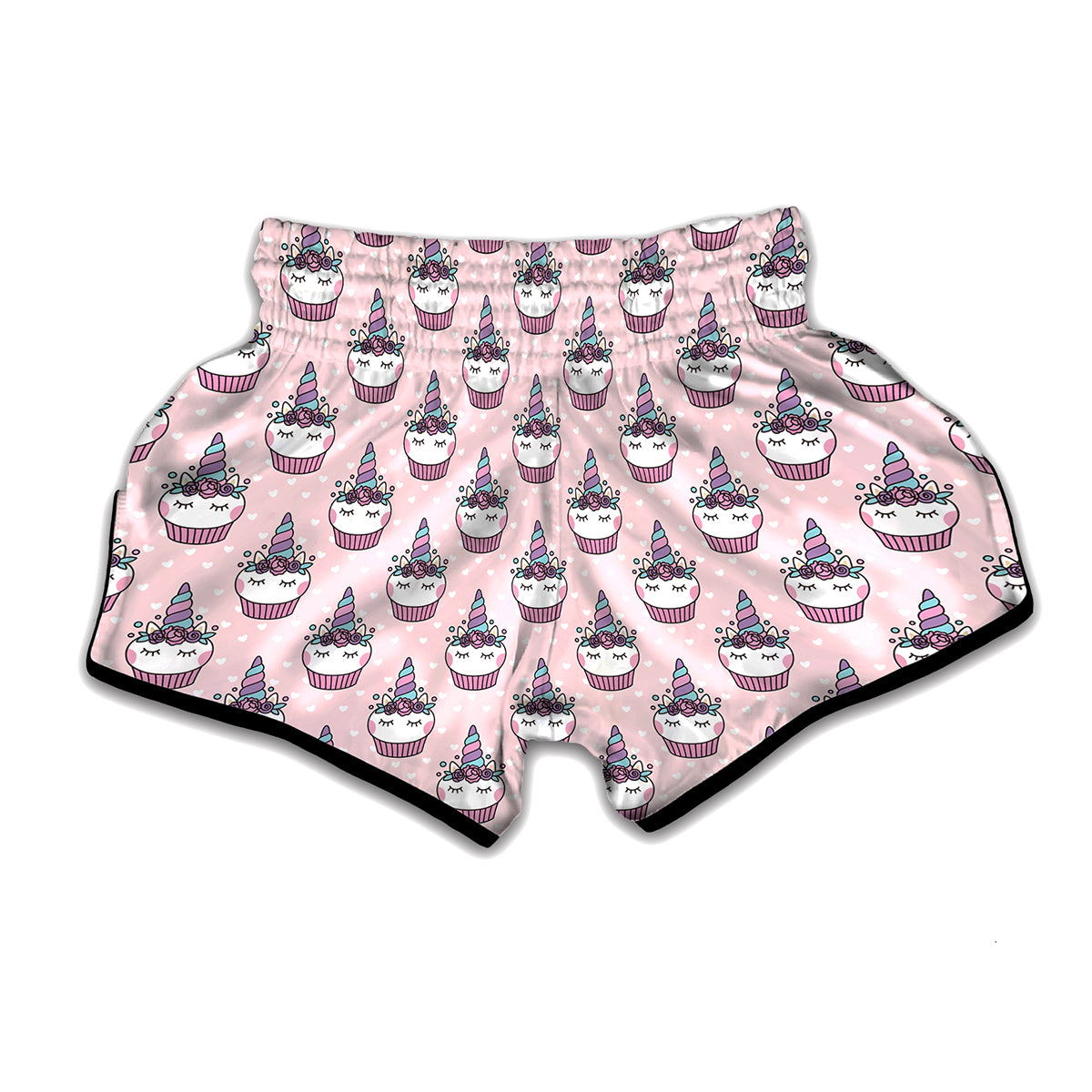 Unicorn Cupcake Pattern Print Muay Thai Boxing Shorts