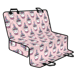 Unicorn Cupcake Pattern Print Pet Car Back Seat Cover