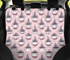 Unicorn Cupcake Pattern Print Pet Car Back Seat Cover