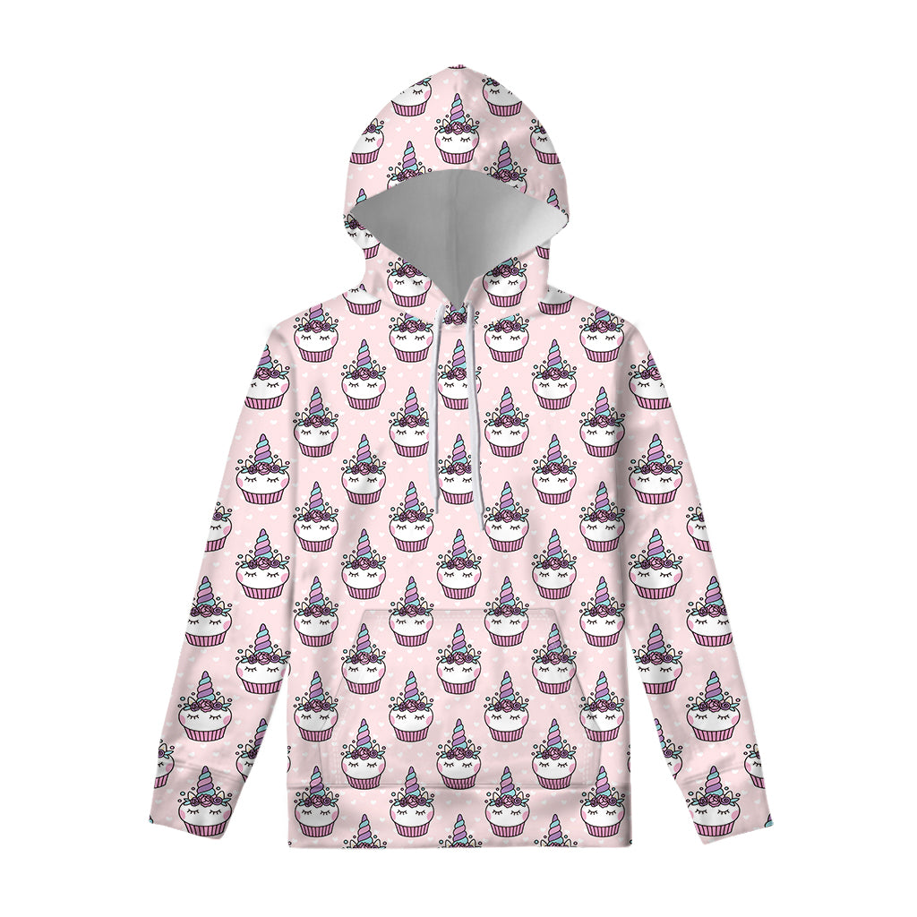 Unicorn Cupcake Pattern Print Pullover Hoodie