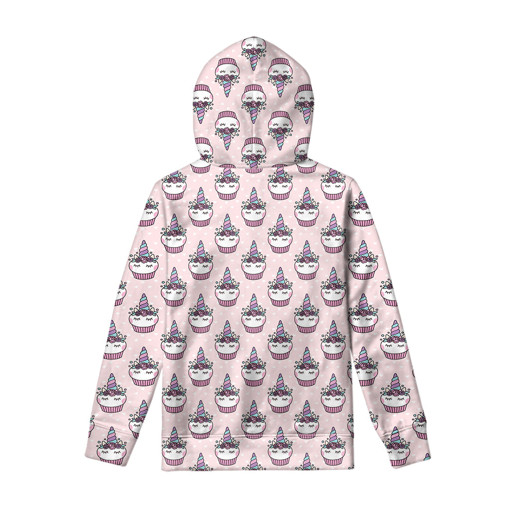 Unicorn Cupcake Pattern Print Pullover Hoodie