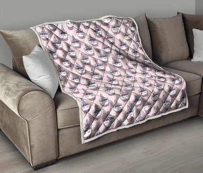 Unicorn Cupcake Pattern Print Quilt