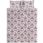 Unicorn Cupcake Pattern Print Quilt Bed Set