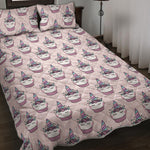 Unicorn Cupcake Pattern Print Quilt Bed Set
