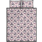 Unicorn Cupcake Pattern Print Quilt Bed Set