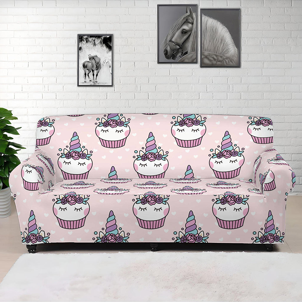Unicorn Cupcake Pattern Print Sofa Cover