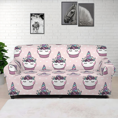 Unicorn Cupcake Pattern Print Sofa Cover