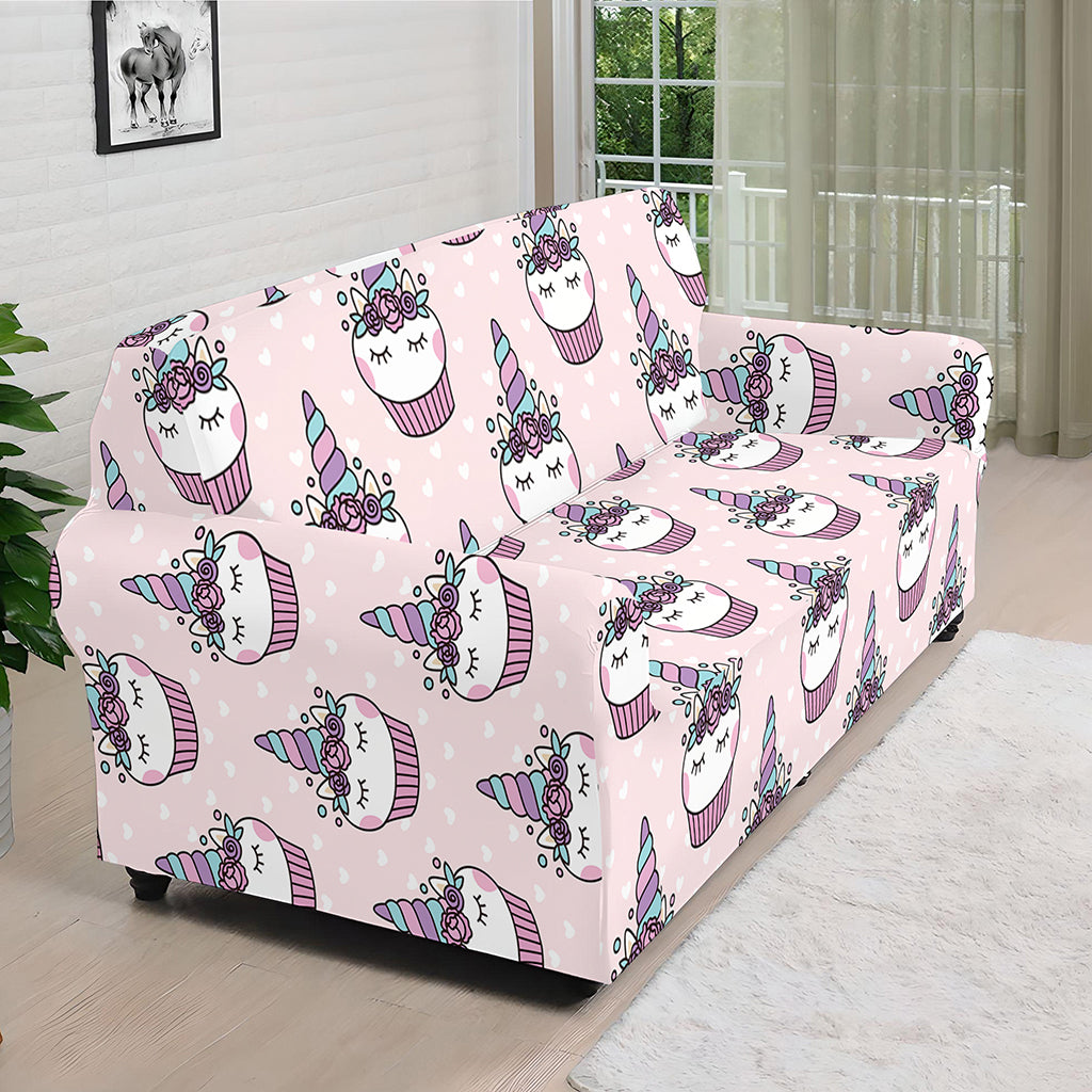 Unicorn Cupcake Pattern Print Sofa Cover