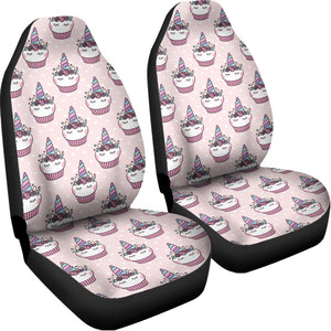 Unicorn Cupcake Pattern Print Universal Fit Car Seat Covers