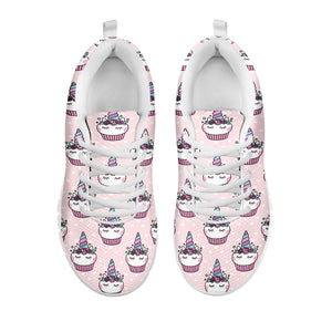 Unicorn Cupcake Pattern Print White Sneakers