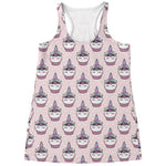 Unicorn Cupcake Pattern Print Women's Racerback Tank Top