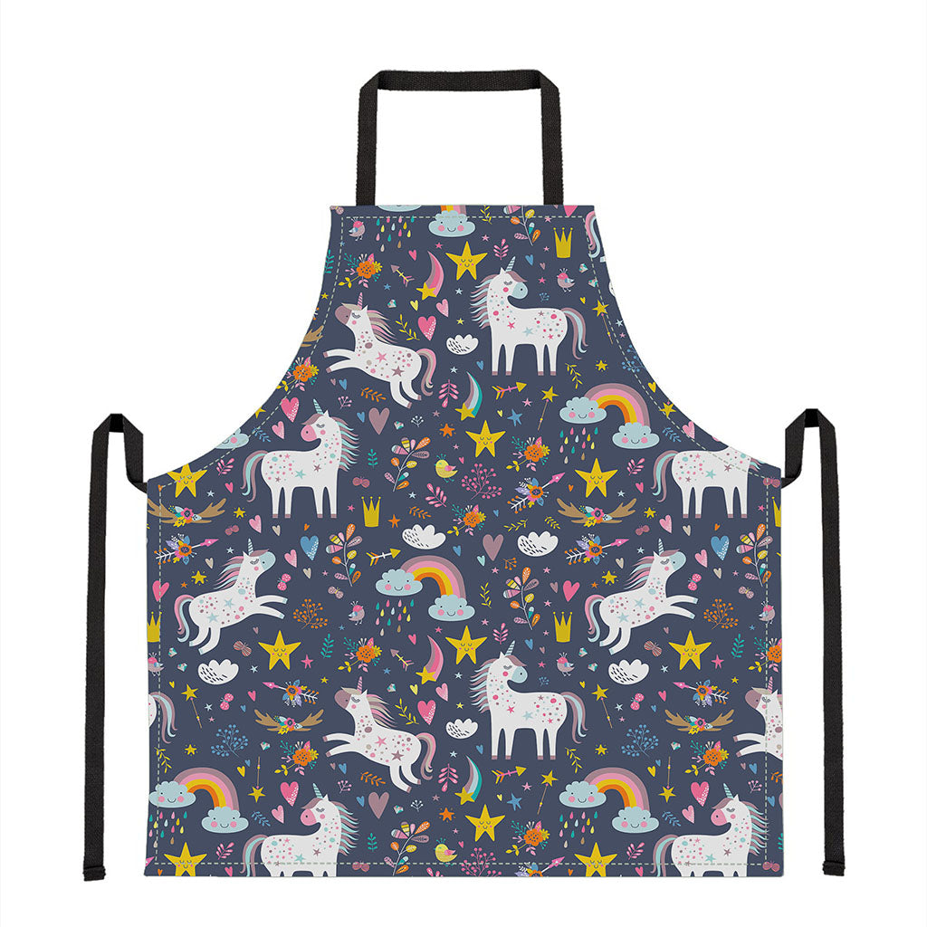 Unicorn Dream Cartoon Pattern Print Apron