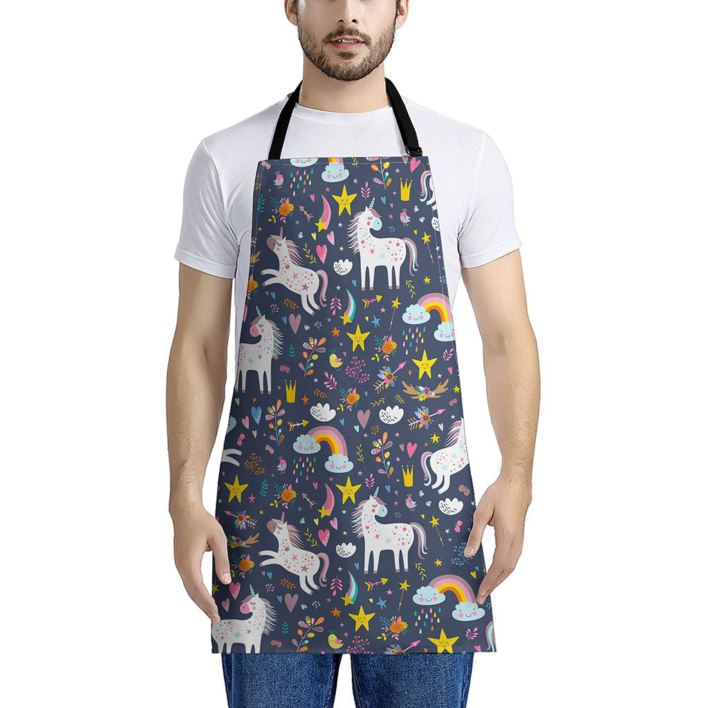 Unicorn Dream Cartoon Pattern Print Apron