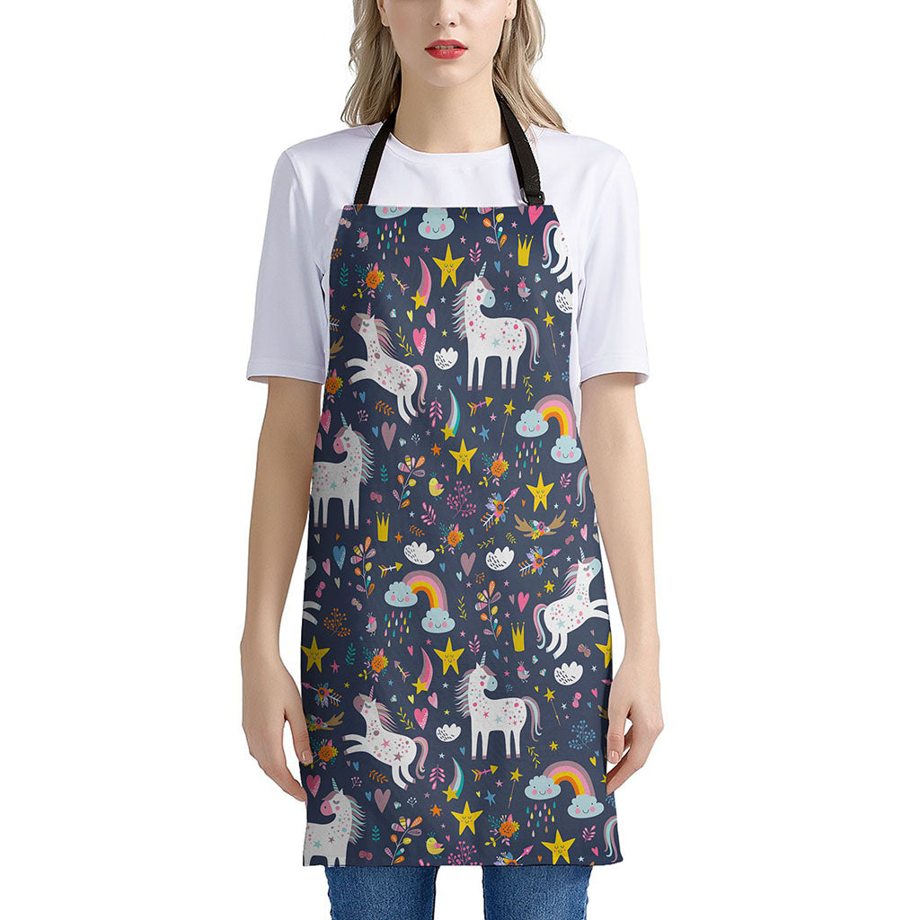 Unicorn Dream Cartoon Pattern Print Apron