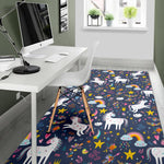 Unicorn Dream Cartoon Pattern Print Area Rug GearFrost