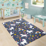 Unicorn Dream Cartoon Pattern Print Area Rug GearFrost