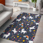Unicorn Dream Cartoon Pattern Print Area Rug GearFrost