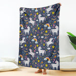 Unicorn Dream Cartoon Pattern Print Blanket