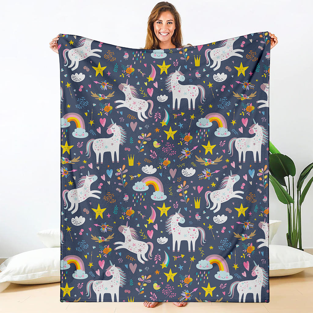 Unicorn Dream Cartoon Pattern Print Blanket