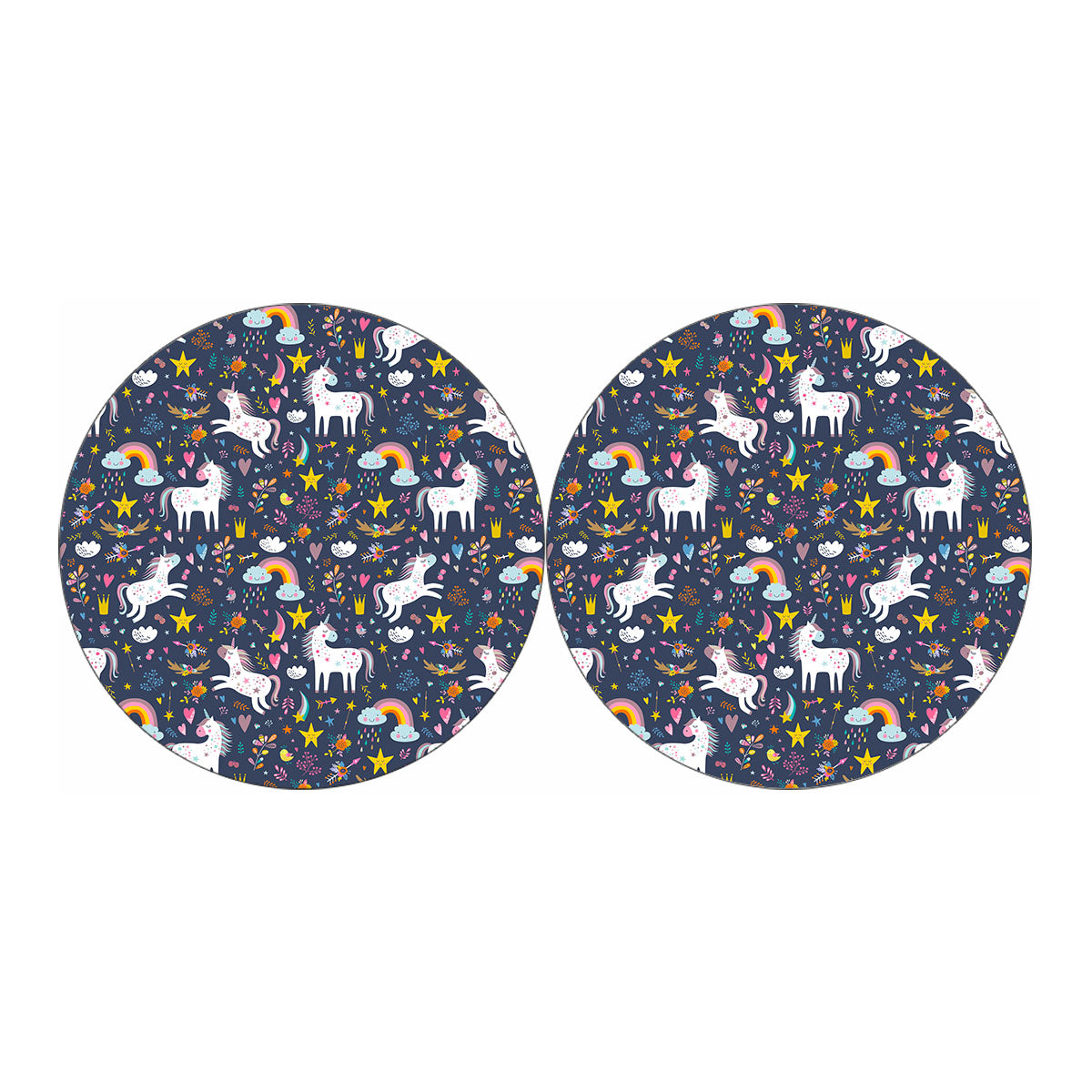 Unicorn Dream Cartoon Pattern Print Car Coasters