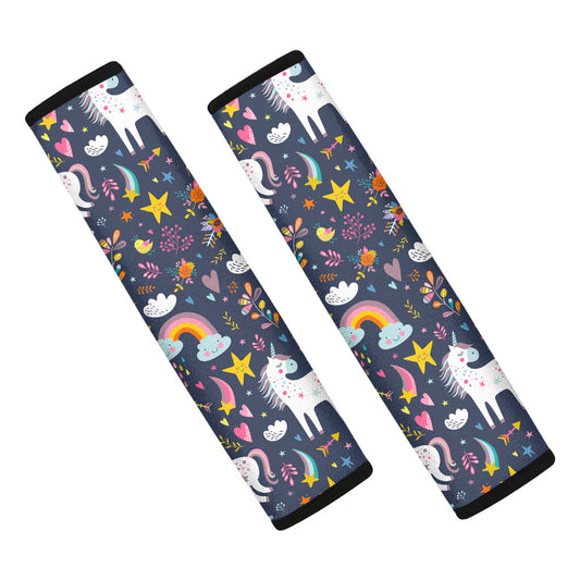 Unicorn Dream Cartoon Pattern Print Car Seat Belt Covers