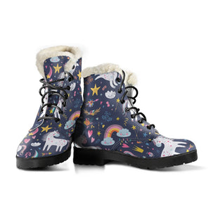 Unicorn Dream Cartoon Pattern Print Comfy Boots GearFrost