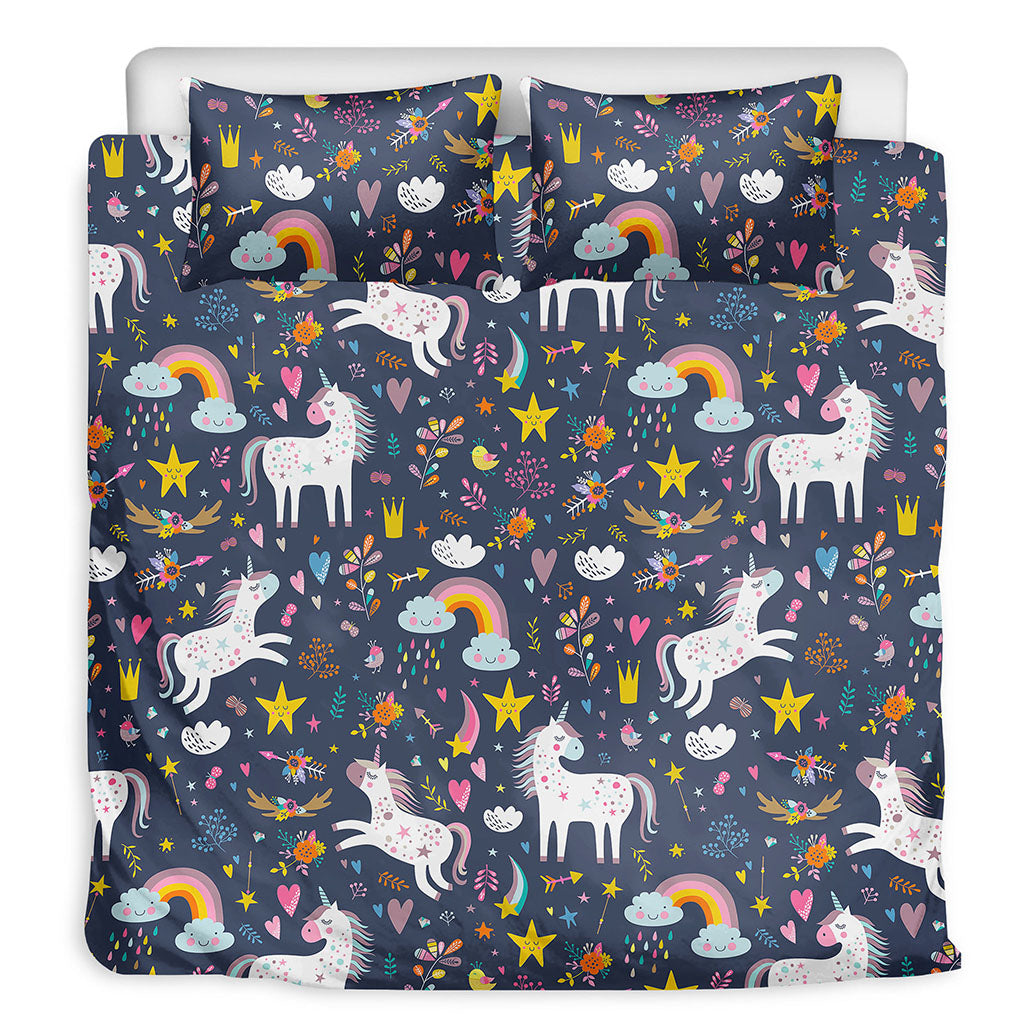 Unicorn Dream Cartoon Pattern Print Duvet Cover Bedding Set