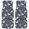 Unicorn Dream Cartoon Pattern Print Front and Back Car Floor Mats