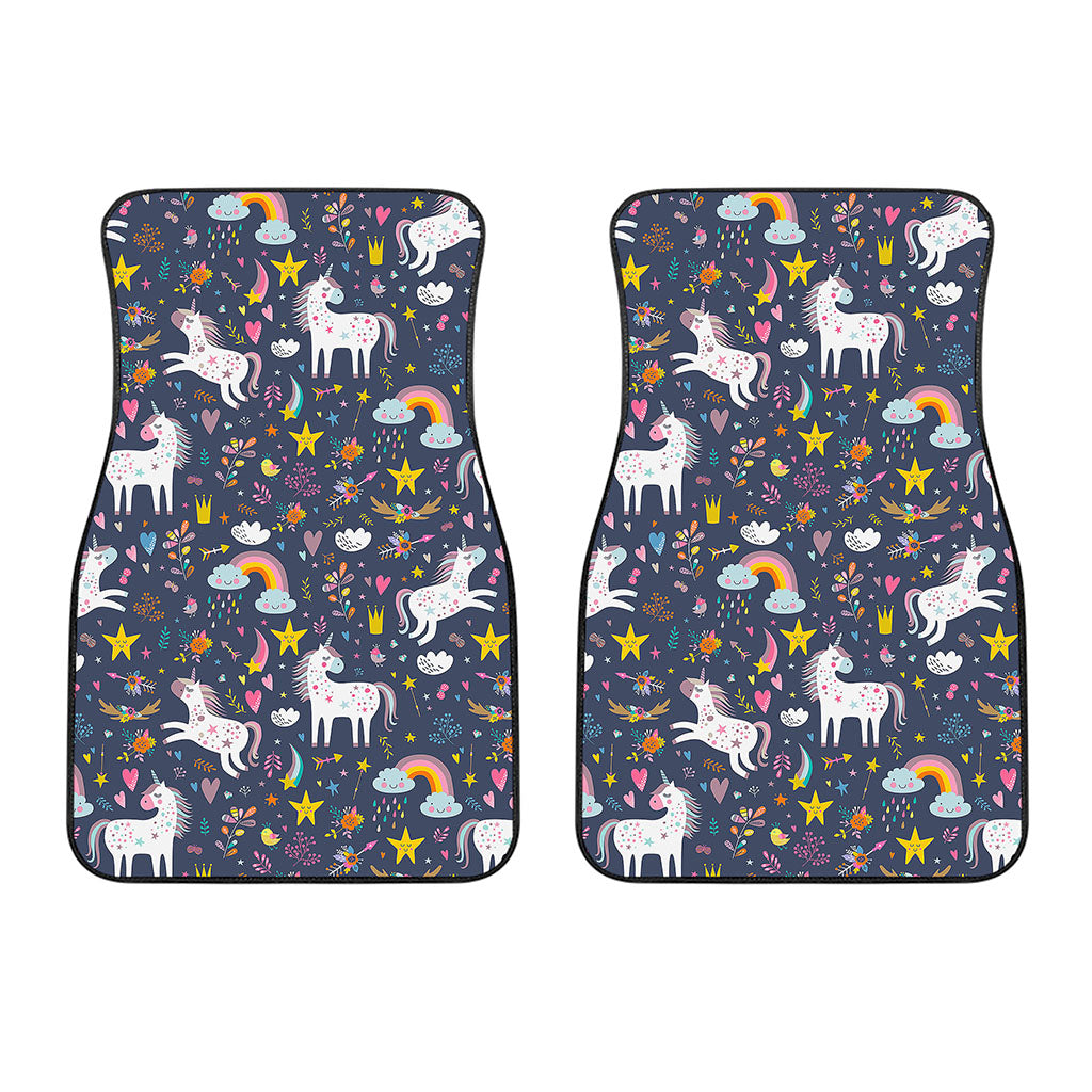 Unicorn Dream Cartoon Pattern Print Front Car Floor Mats