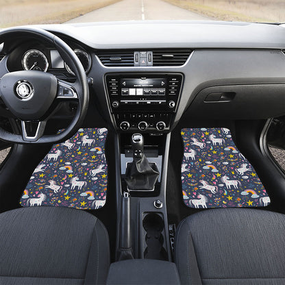 Unicorn Dream Cartoon Pattern Print Front Car Floor Mats
