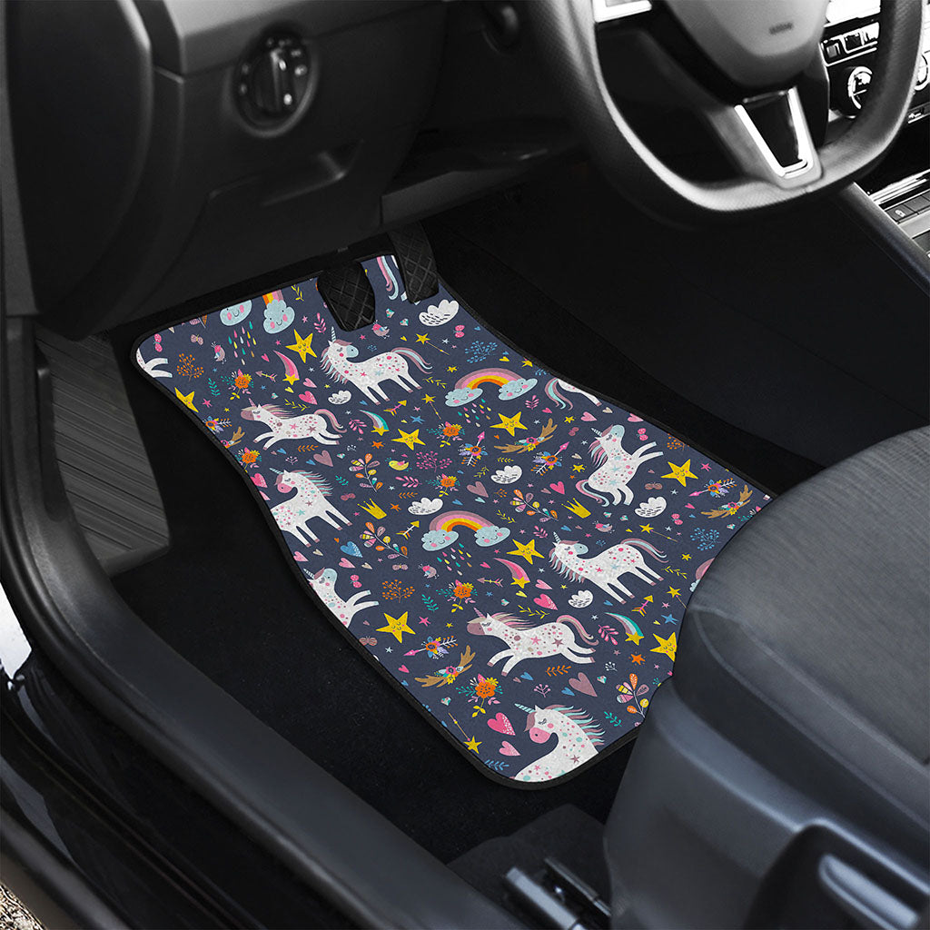 Unicorn Dream Cartoon Pattern Print Front Car Floor Mats