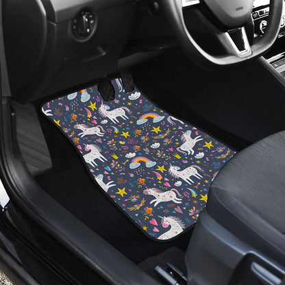 Unicorn Dream Cartoon Pattern Print Front Car Floor Mats
