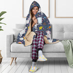 Unicorn Dream Cartoon Pattern Print Hooded Blanket