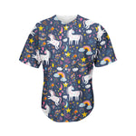Unicorn Dream Cartoon Pattern Print Men's Baseball Jersey