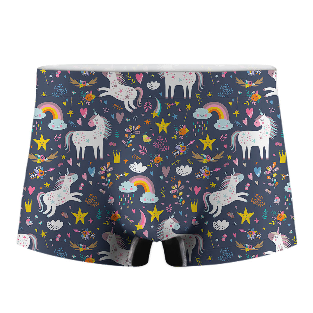 Unicorn Dream Cartoon Pattern Print Men's Boxer Briefs