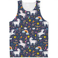 Unicorn Dream Cartoon Pattern Print Men's Tank Top