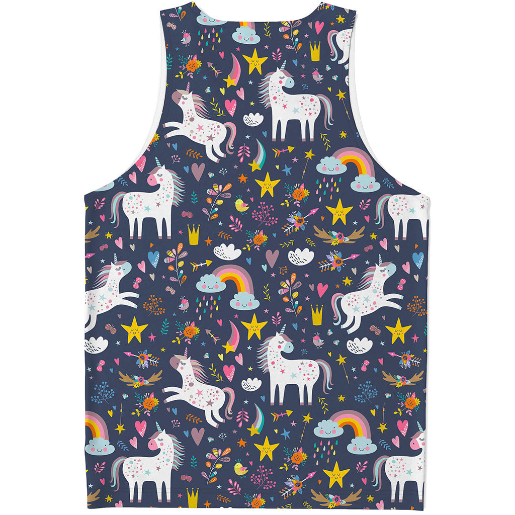 Unicorn Dream Cartoon Pattern Print Men's Tank Top