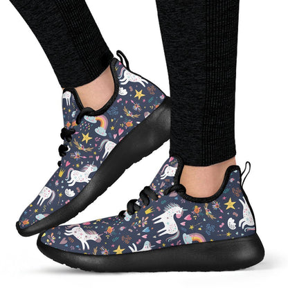 Unicorn Dream Cartoon Pattern Print Mesh Knit Shoes GearFrost