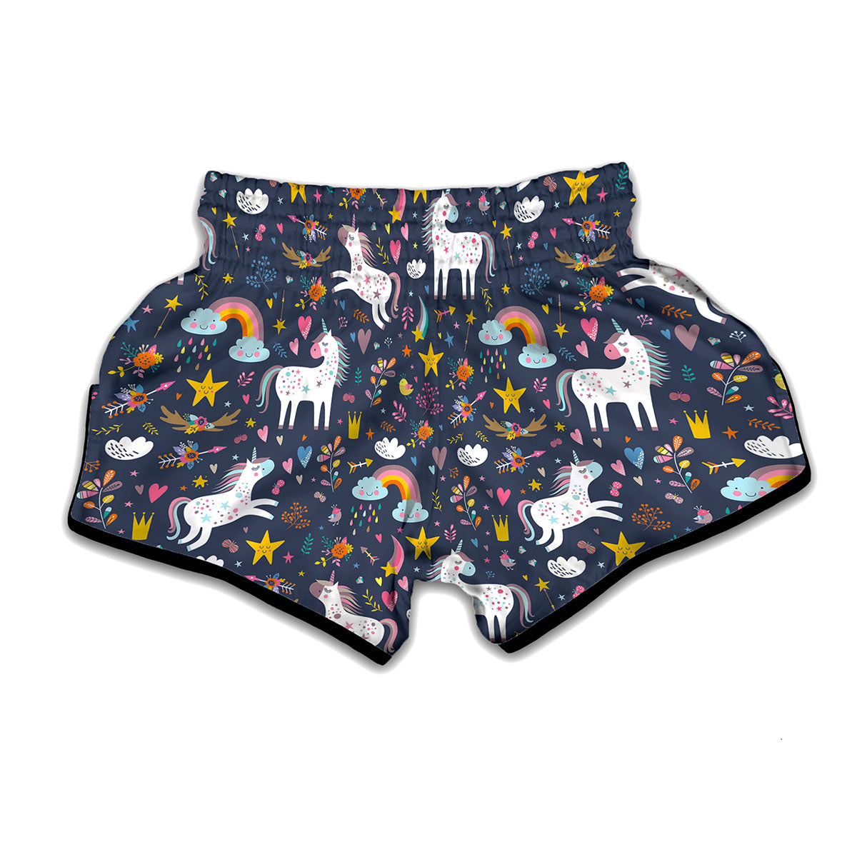 Unicorn Dream Cartoon Pattern Print Muay Thai Boxing Shorts