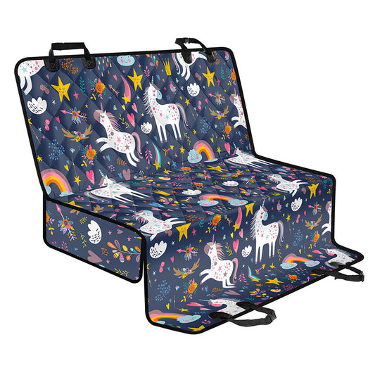 Unicorn Dream Cartoon Pattern Print Pet Car Back Seat Cover