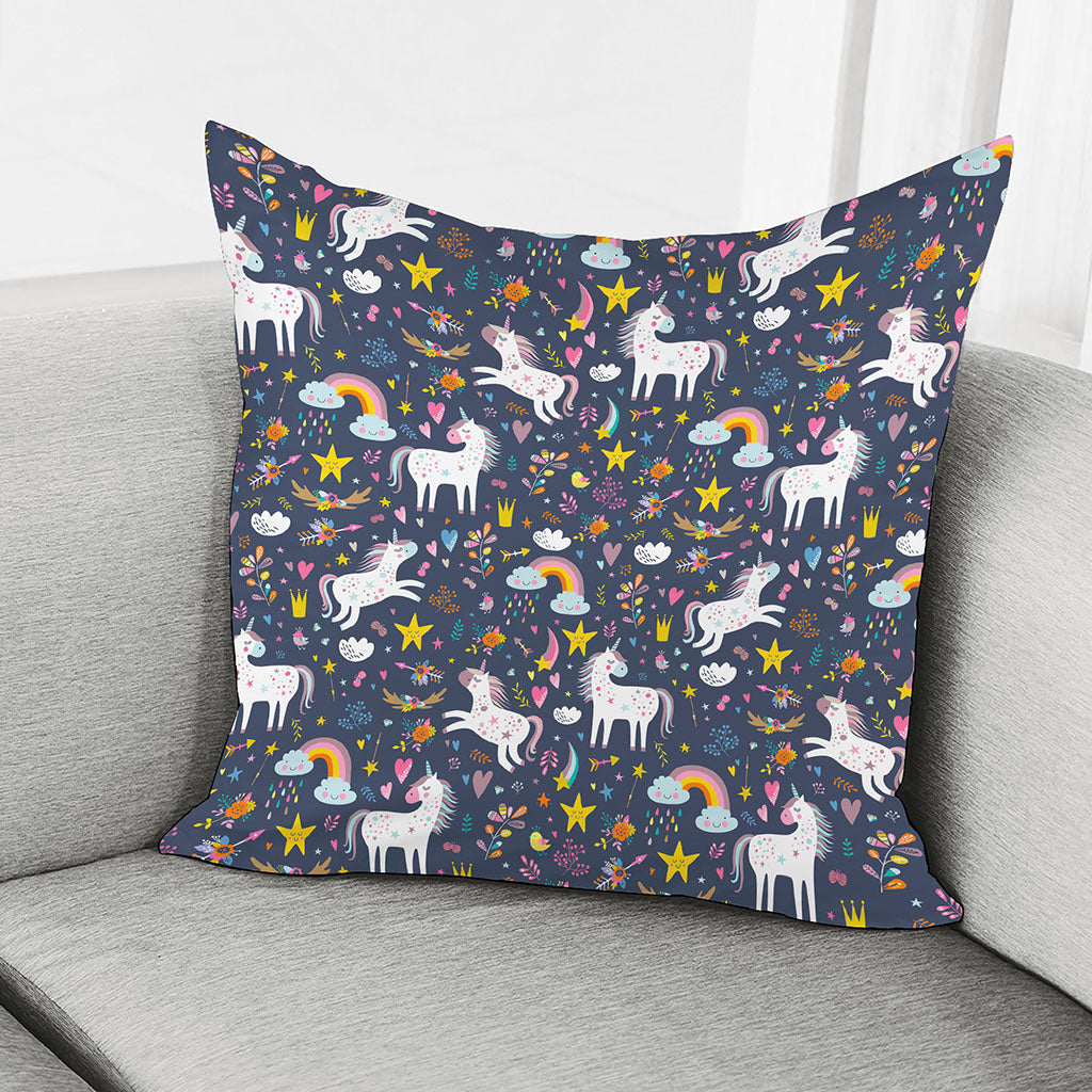 Unicorn Dream Cartoon Pattern Print Pillow Cover