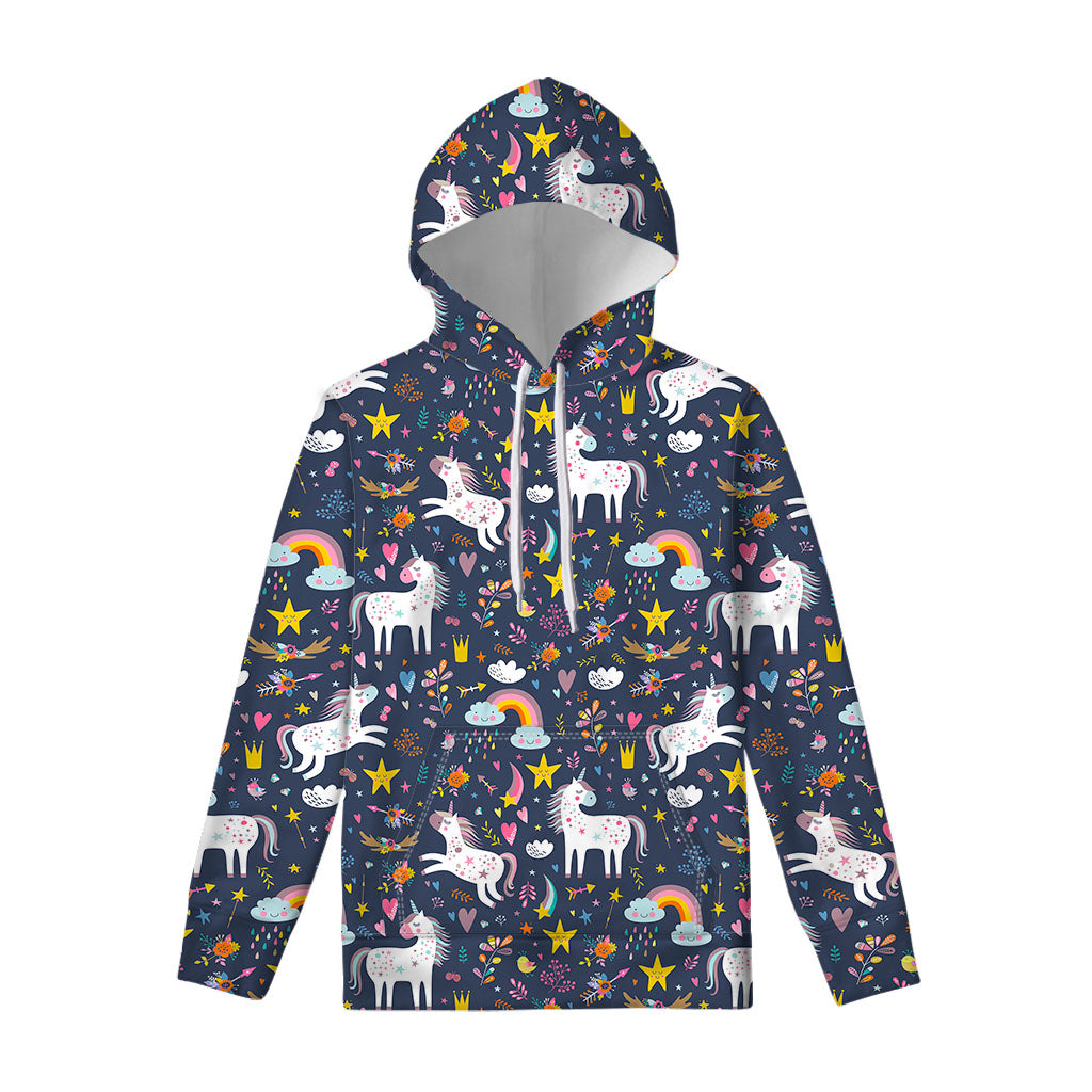 Unicorn Dream Cartoon Pattern Print Pullover Hoodie