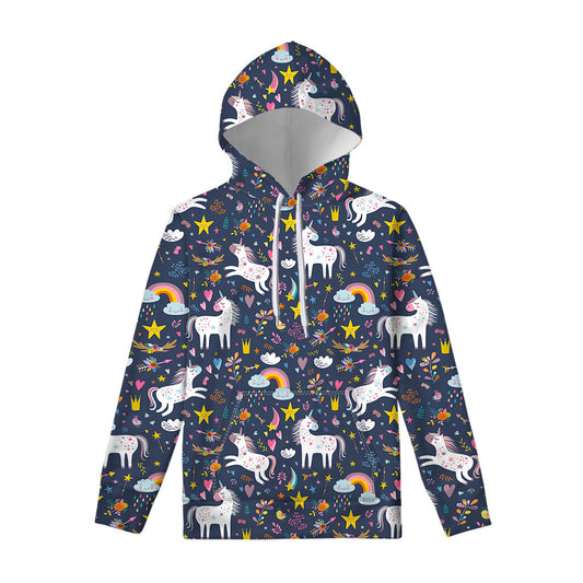 Unicorn Dream Cartoon Pattern Print Pullover Hoodie