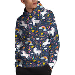 Unicorn Dream Cartoon Pattern Print Pullover Hoodie