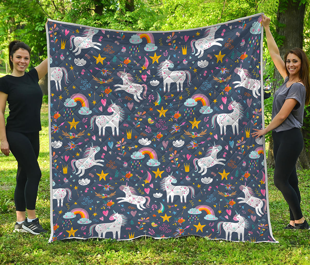 Unicorn Dream Cartoon Pattern Print Quilt