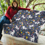 Unicorn Dream Cartoon Pattern Print Quilt