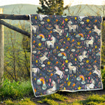 Unicorn Dream Cartoon Pattern Print Quilt