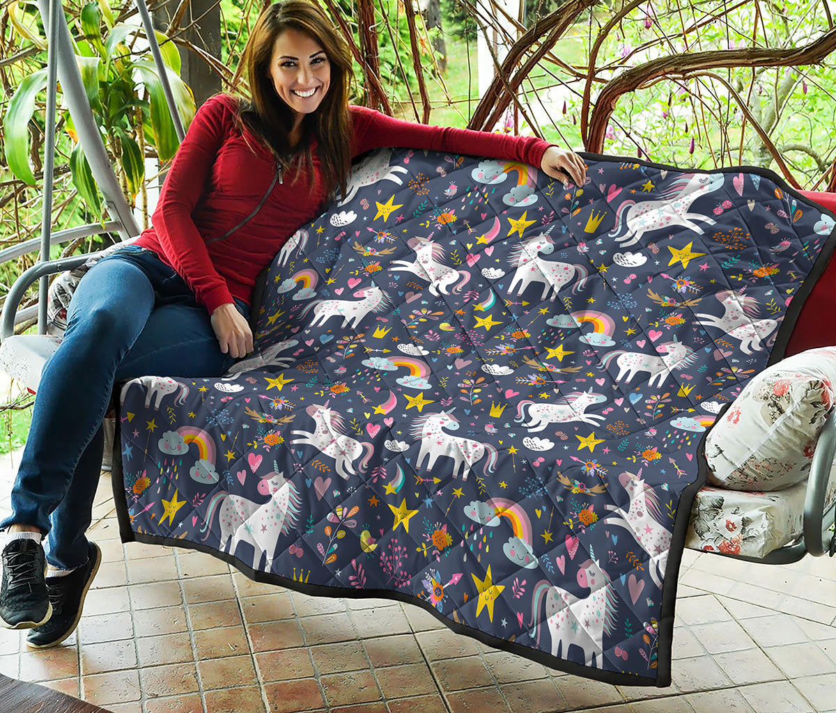 Unicorn Dream Cartoon Pattern Print Quilt