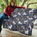 Unicorn Dream Cartoon Pattern Print Quilt