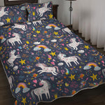 Unicorn Dream Cartoon Pattern Print Quilt Bed Set